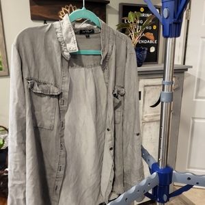 Size L Dark Gray Button Up by Velvet Heart 💓